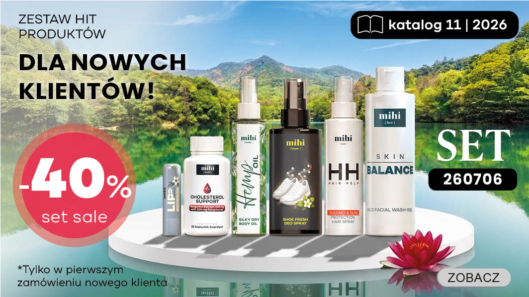 Unikalny zestaw HIT produktów mihi dla Nowych Klientów w okresie! Aby maksymalnie ułatwić pierwszy krok, z przyjemnością przedstawiamy specjalną ofertę dla Nowych Klientów!